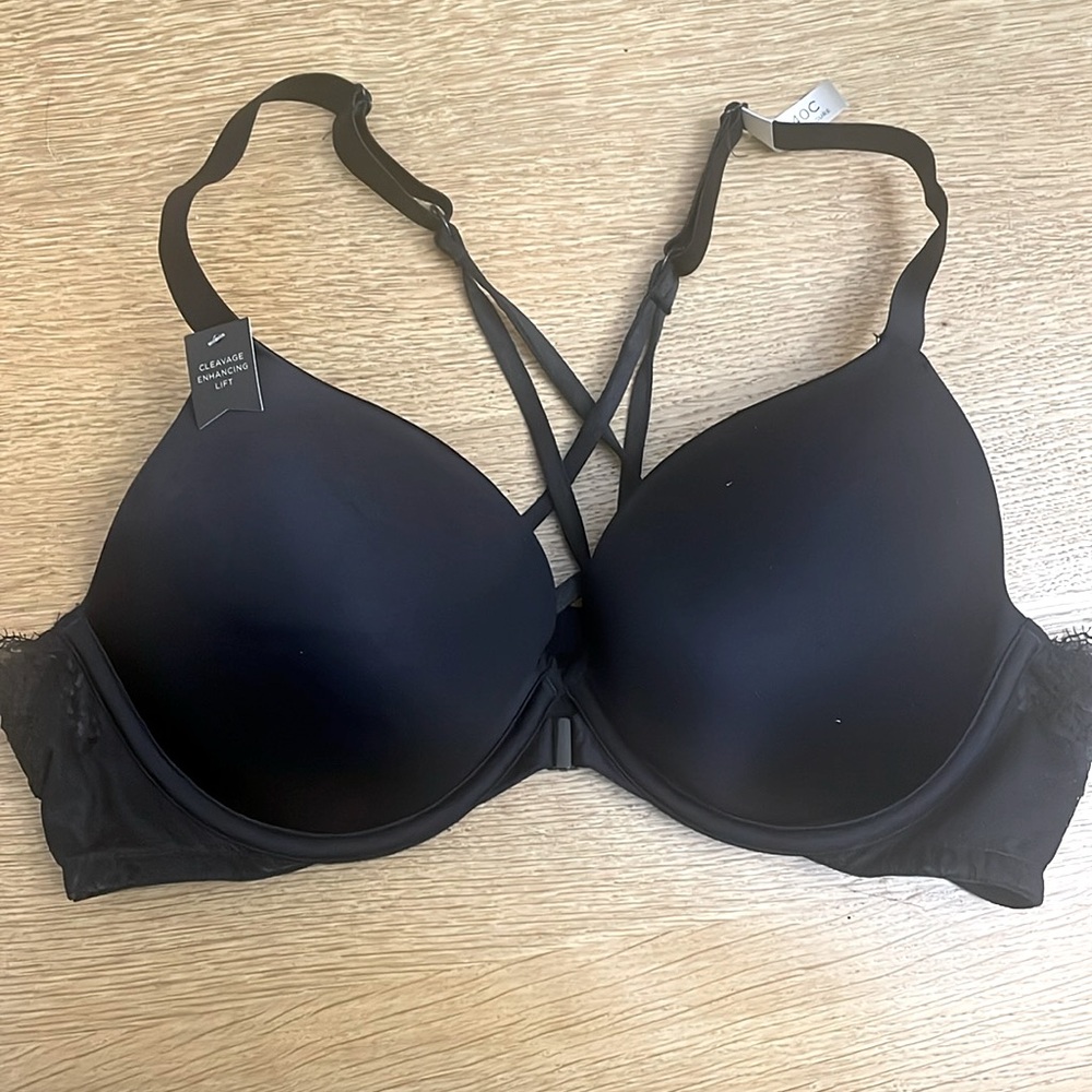 NWT Ambrielle Cleavage Enhancing Lift Bralette Black 40 C